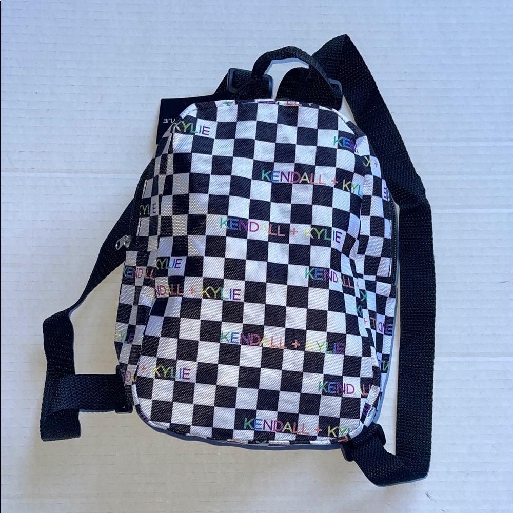 NWT Kendall & Kylie Checkerboard Neon Mini Backpack Bag